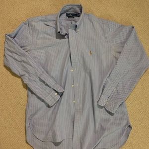 Ralph Lauren Blue Stripes Oxford Button Down Large